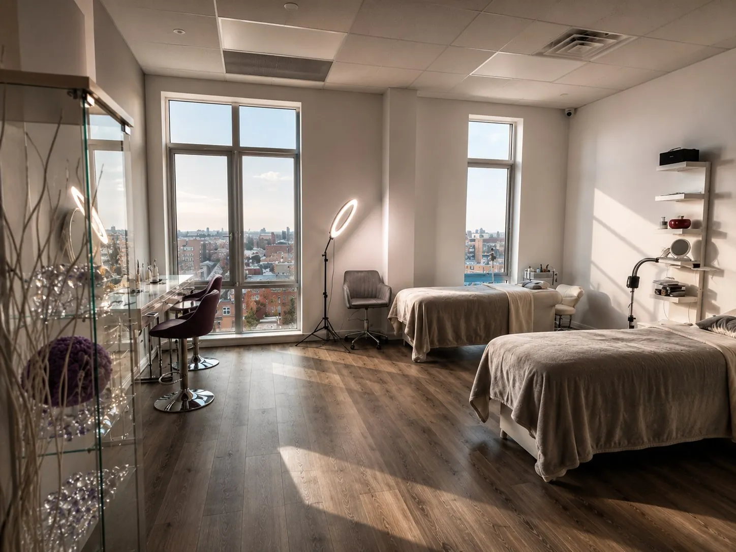Lash treatment room in natural daylight, DEEPINLASH Gravesend Brooklyn